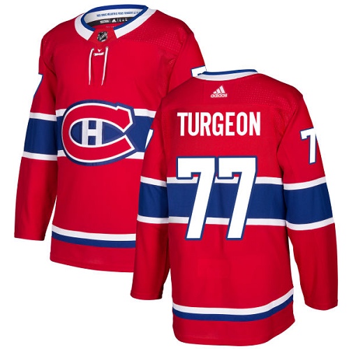 Adidas Men Montreal Canadiens #77 Pierre Turgeon Red Home Authentic Stitched NHL Jersey->montreal canadiens->NHL Jersey